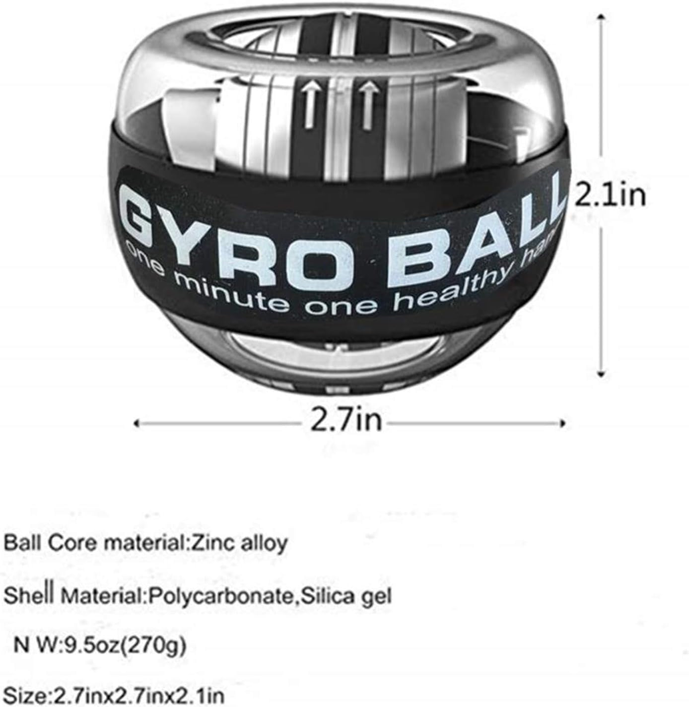 Wrist Trainer Ball Auto-Start Wrist Strengthener Gyroscopic Forearm Exerciser Gyro Ball for Strengthen Arms, Fingers, Wrist Bones and Muscles